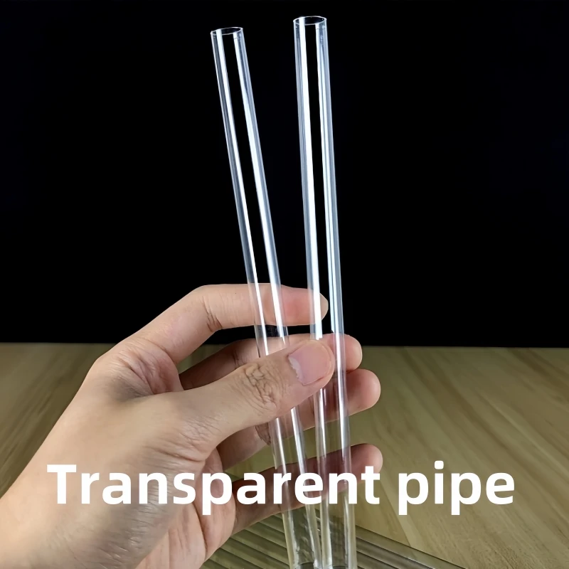 PVC/PC transparent tube storage packaging with plug round tube with black lid Plastic pipes tube trial packaging pipe