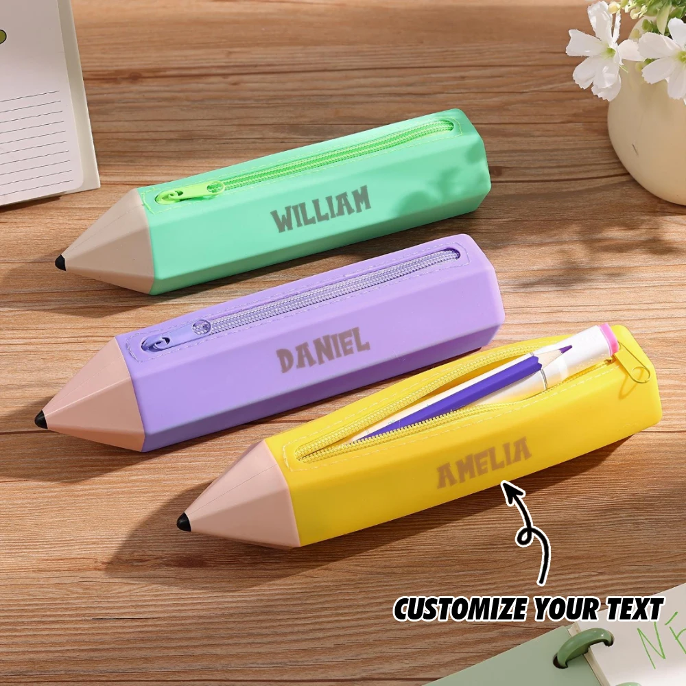 1PC Custom Stylish Silicone Stationery Box, Makeup Bag, Waterproof Dirt-resistant Large Capacity Storage Bag, Creative Cute Penc