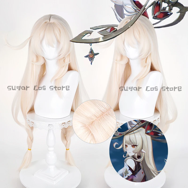 

Парик для косплея Genshin Impact Alice, длинные розово-золотые термостойкие синтетические волосы, Хэллоуин, карнавал, вечеринка для женщин и мужчин, реквизит