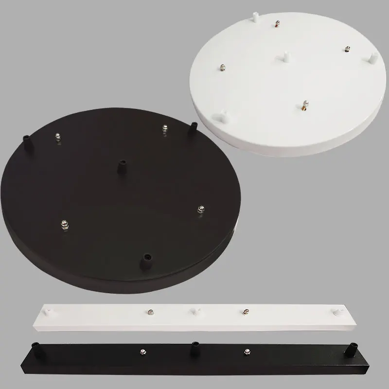 

Pendant Base Accessories Black White Round or Rectangular Chandelier Base Plate Light Chassis