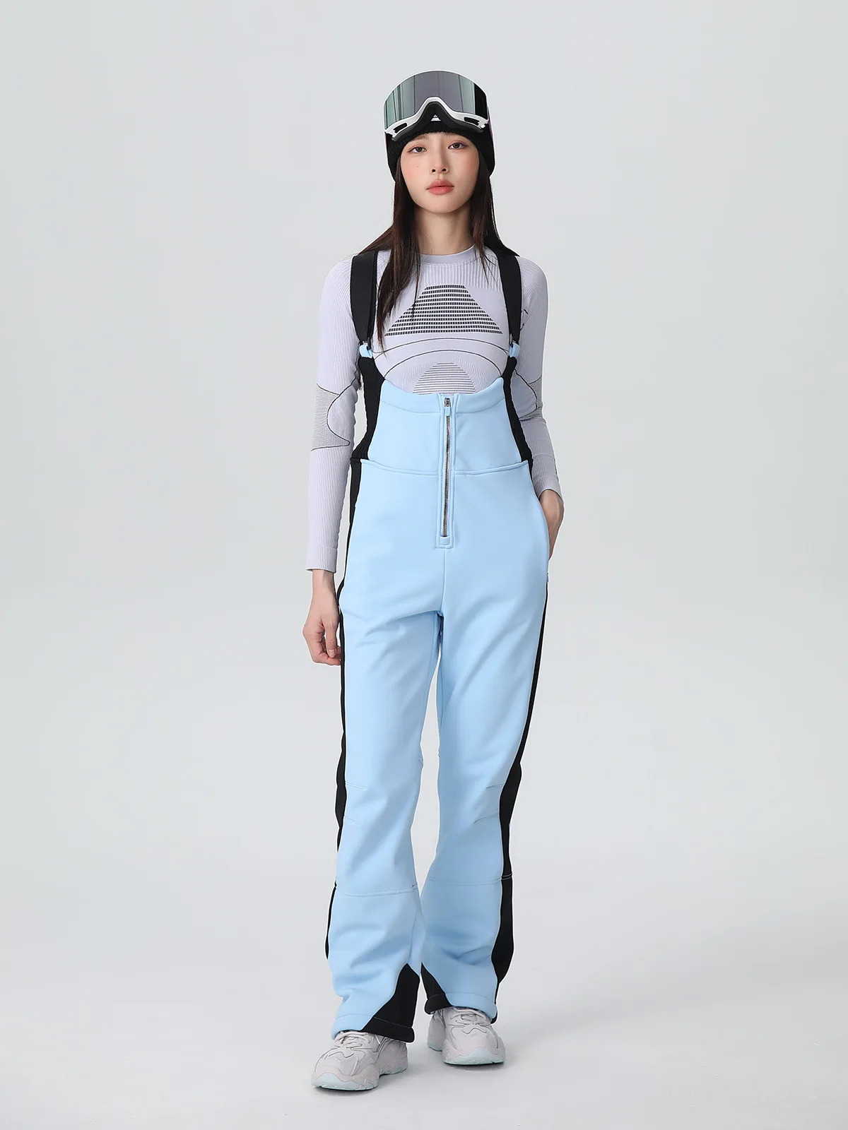 SERIPE Women's Stretchy And Slim-fit Overalls Casual Daily Jumpsuit Fashion Female Warm Waterproof Suspender Long Ski Pants