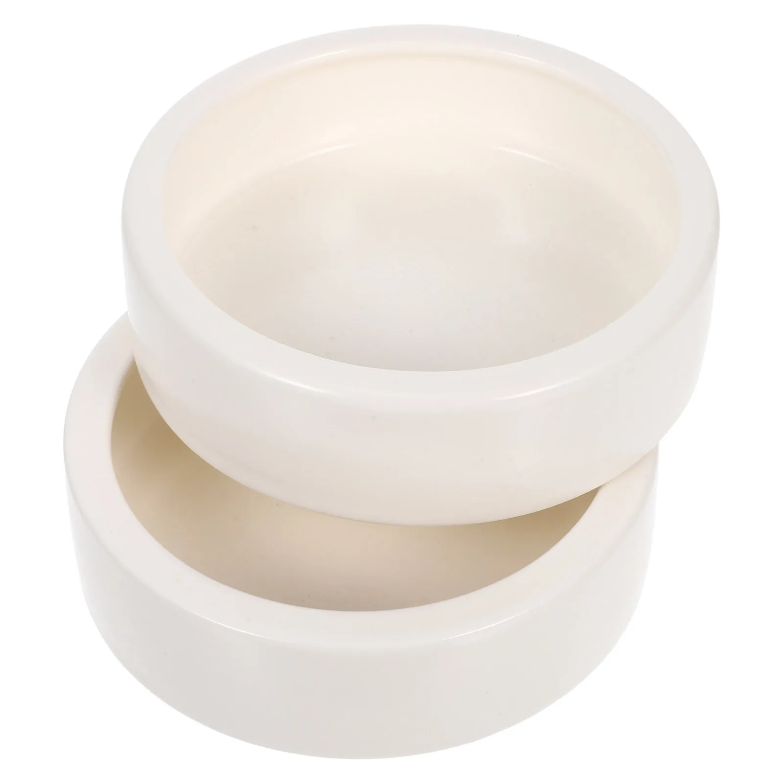 

2Pcs Reptile Feeding Bowl Set Heavy Duty Ceramic Lizard Feeders Anti-Tip Dishes for Safe Eating Drinking Space Saving Reptile