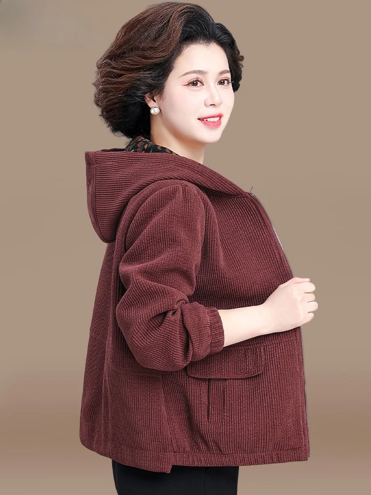 

Faionable Spring Coat Jaet Small Size Mom Middle Aged And ly Women's Clothing Velvet Jaet Korean Sle Women's Clo...