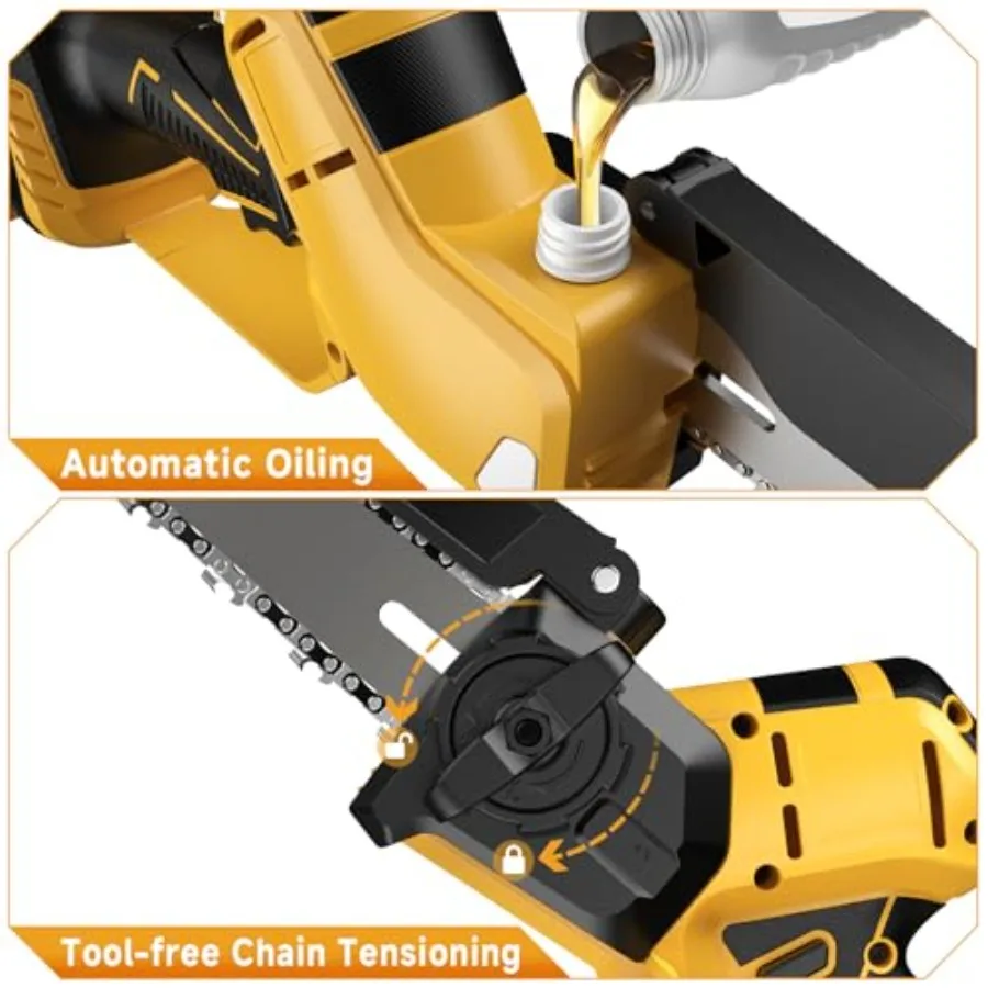 2-in-1 kabellose 8-Zoll-Stangensäge, Mini-Kettensäge, kompatibel mit 20 V max. Batterien nicht im Lieferumfang enthalten, elektrische Stangensägen für Baumschneidemaschinen