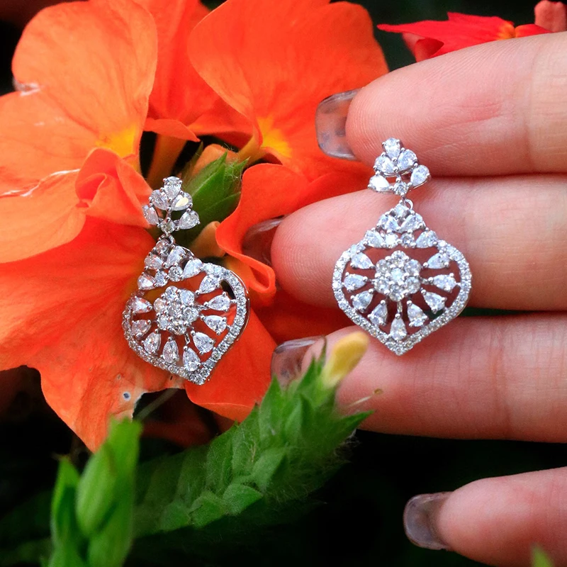 Aazuo 18K Solid White Gold Rea - Diamond Stud Earrings recension och pris