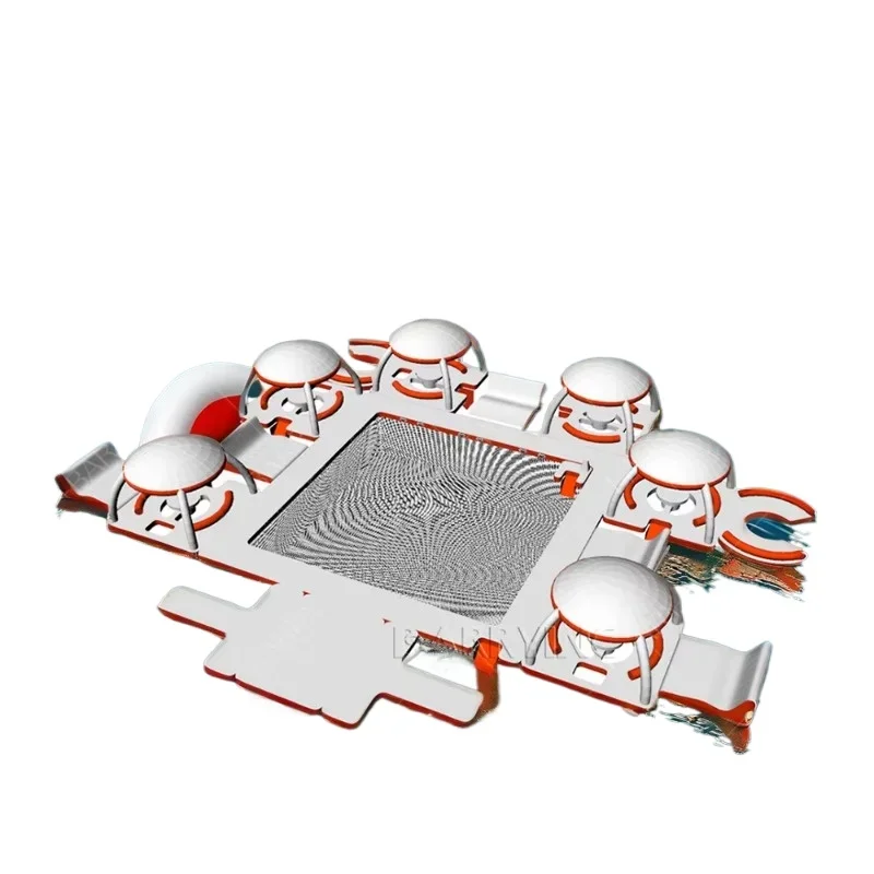 

Inflatable Swimming Float Lounge Floating Raft Inflatable Water Jet Ski Pier Float with Tent