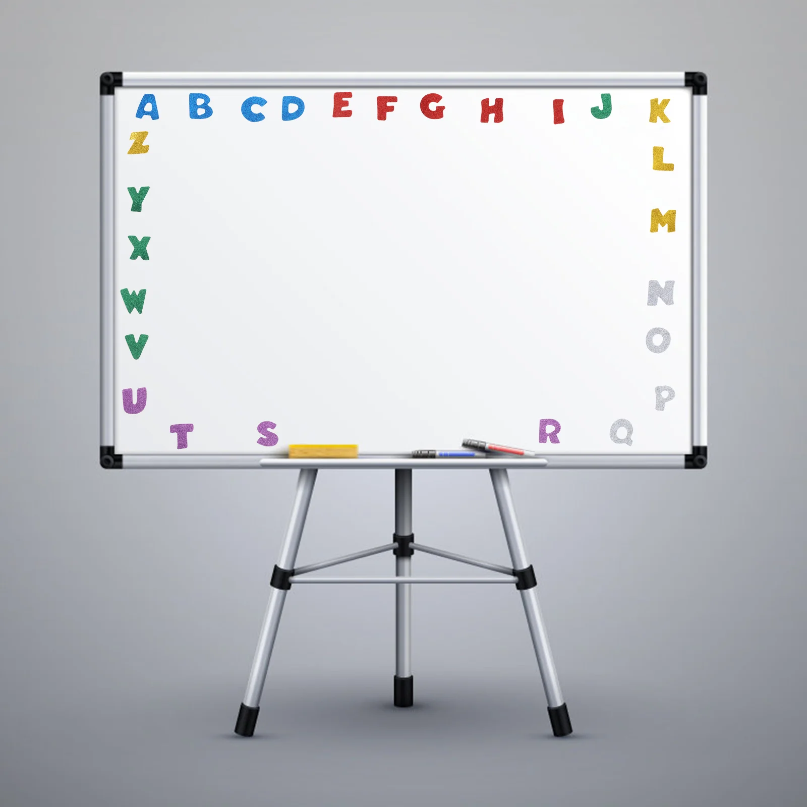 

3Sets Glitter Eva Alphabet Numbers Geometric Shape Stickers Self Adhesive Large Letters for Classroom Bulletin Poster Board