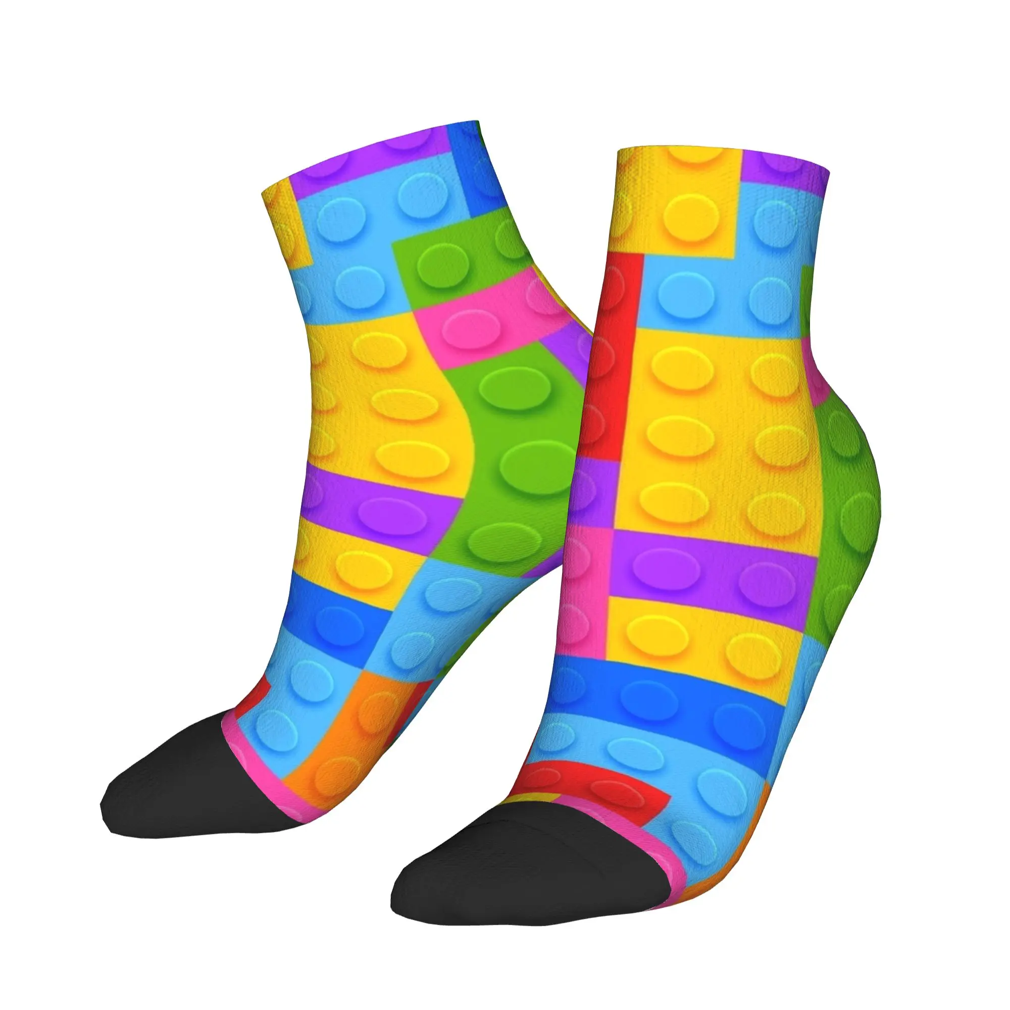 Ankle Socks For Adults Men Building Blocks Colorful Print Casual Socks  Design Non Slip Comfortable Summer Gothic Outdoor Sock