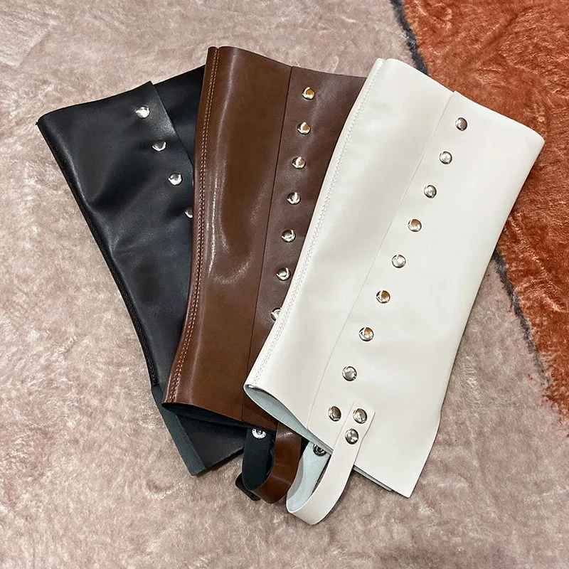 Piraten-Kostüm-Stiefelüberzieher, Wikinger-, Jedi- und mittelalterliche Stiefelüberzieher, Kunstleder, Steampunk, hohe Leder-Schuhüberzieher, Accessoires – Detail 1