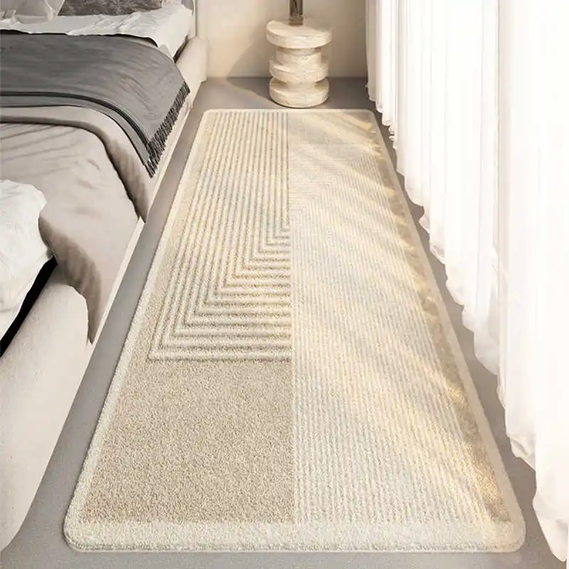Carpet Bedroom Wabi-sabi Style Ins Bedside Blanket Bed in Front of The Long Strip Living Room Coffee Table Window Cushion