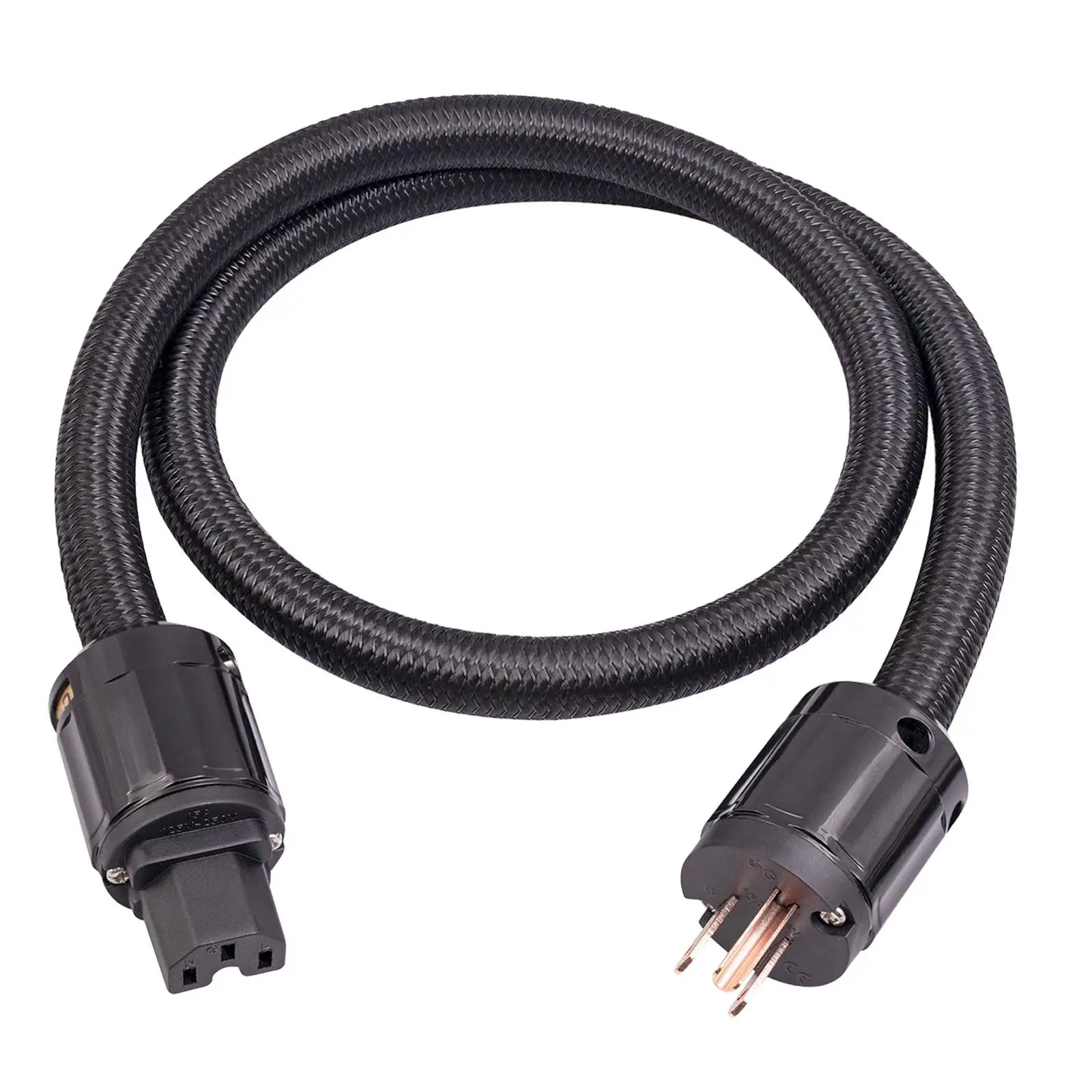 Audiophile Power Cord 3-prong 125V Hifi Cable Universal Audio Cable for Hifi Speaker and Amplifier