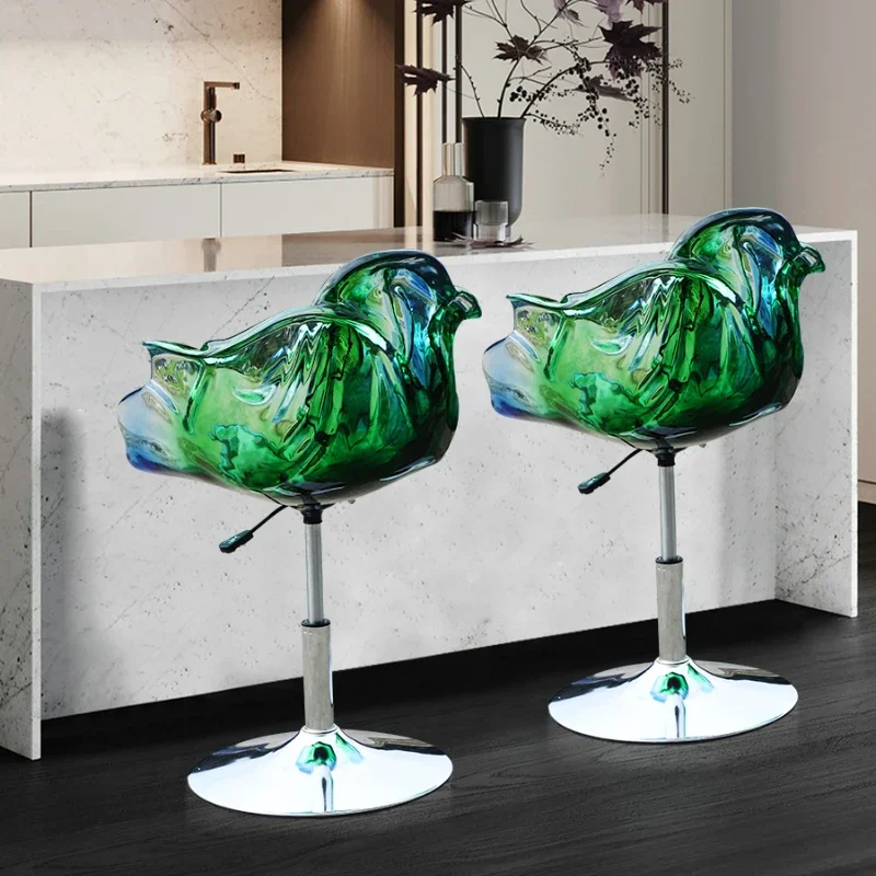 

Flower Rotating Petal Chair Bar Counter Chair Lift Designer Transparent Resin Chair