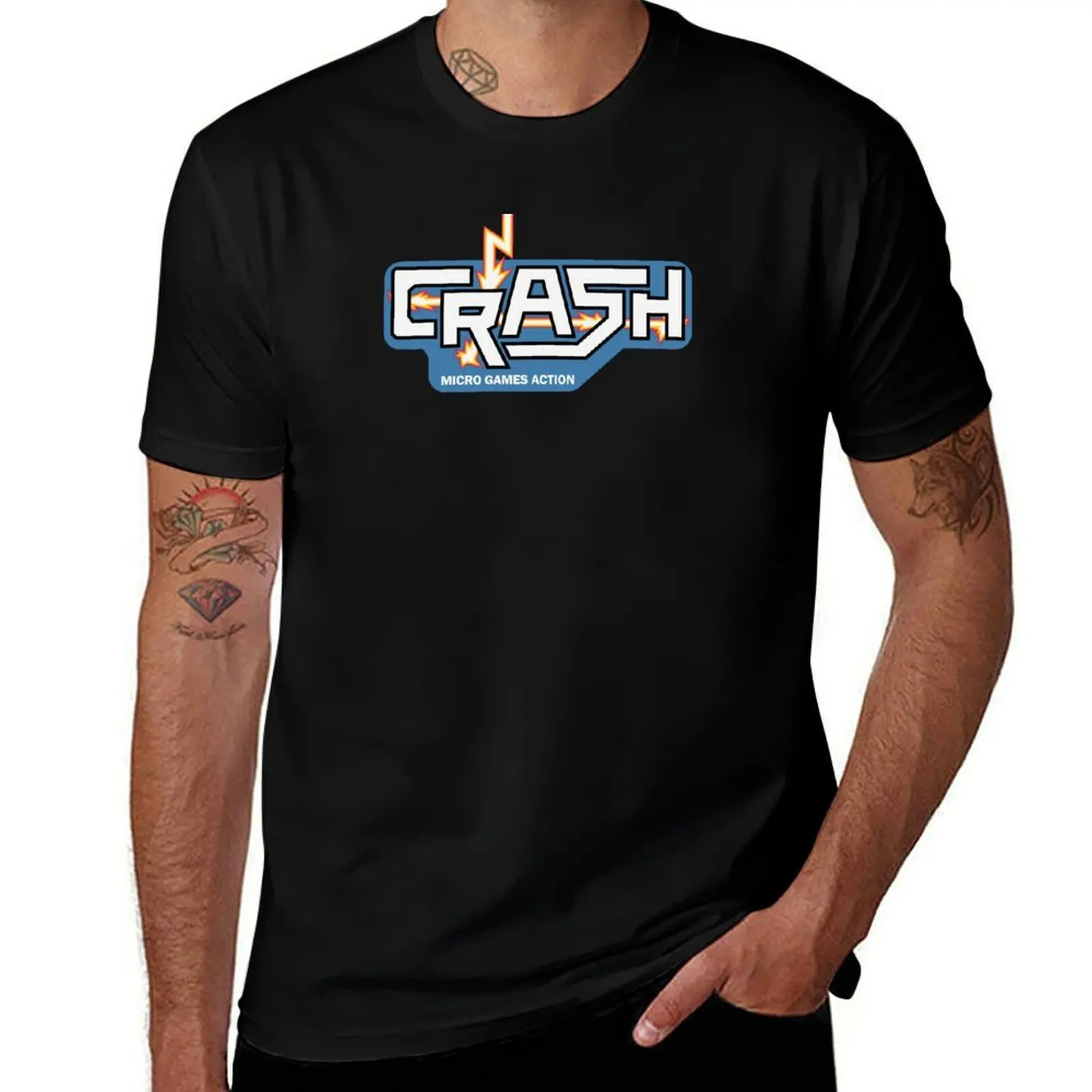 Crash - the Spectrum magazine T-Shirt Large Size Short Sleeve T-Shirt