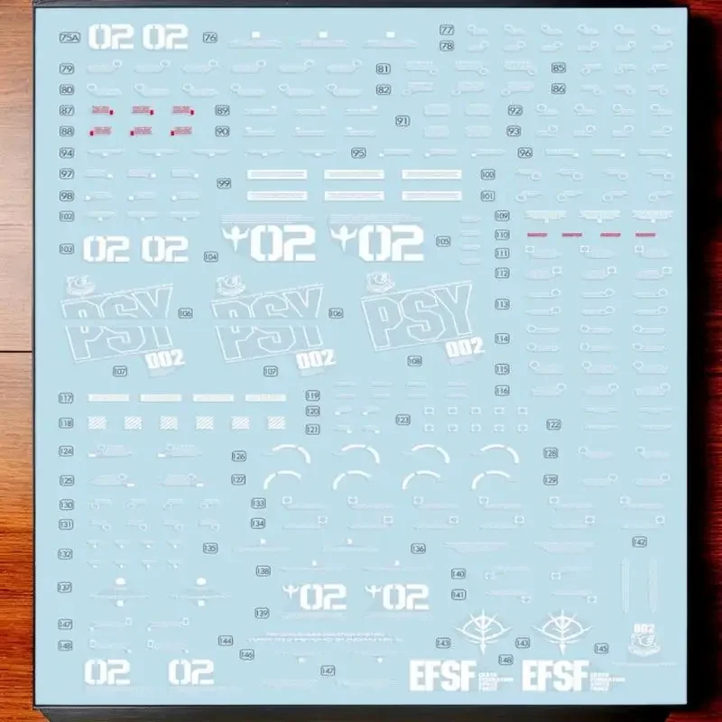 Accessori modello fai da te Decalcomania acqua di neve fiammeggiante HGUC-108 per MRX-010 Psycho MK-II Adesivo acqua fluorescente ad alta definizione