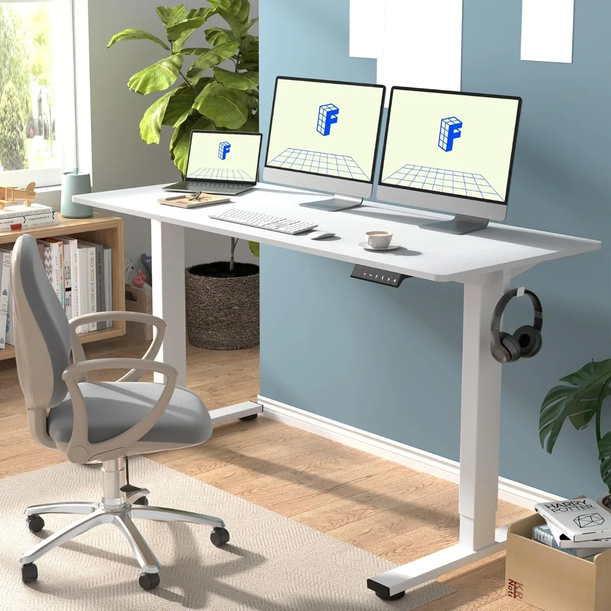 60 "grande altezza regolabile, scrivania elettrica Sit Stand Home Office tavolo Computer Workstation