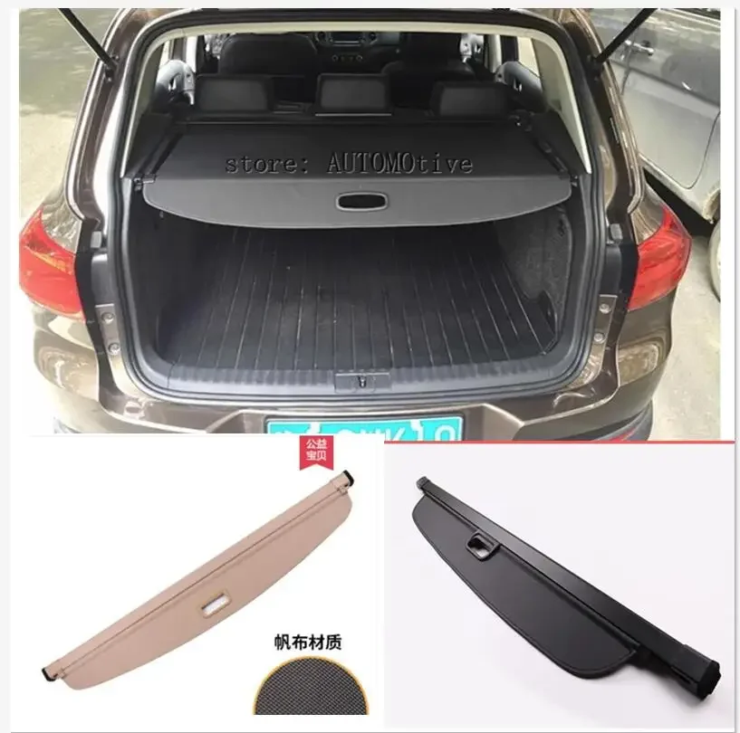 

Car Rear Trunk Security Shield Cargo Cover For Volkswagen Tiguan2009 2010 2011 13 14 15 2016 Black / Beige Auto Accessories