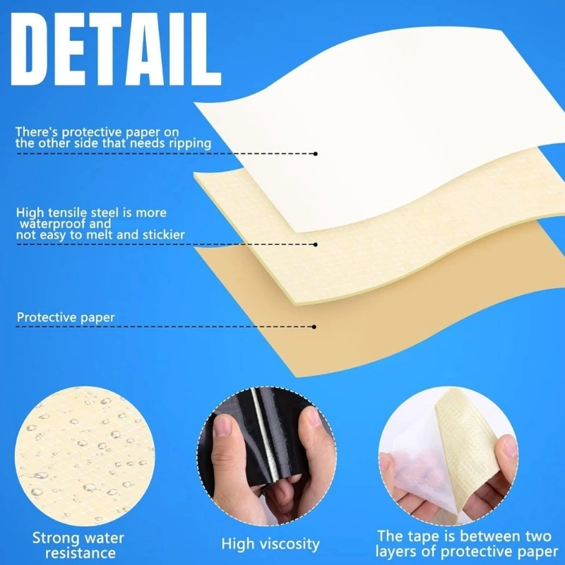 Selbstklebendes Butylkautschuk-Teichfolien-Nahtband, selbstklebendes Nahtset für die Reparatur wasserdichter Membranen und B03E – Detail 7