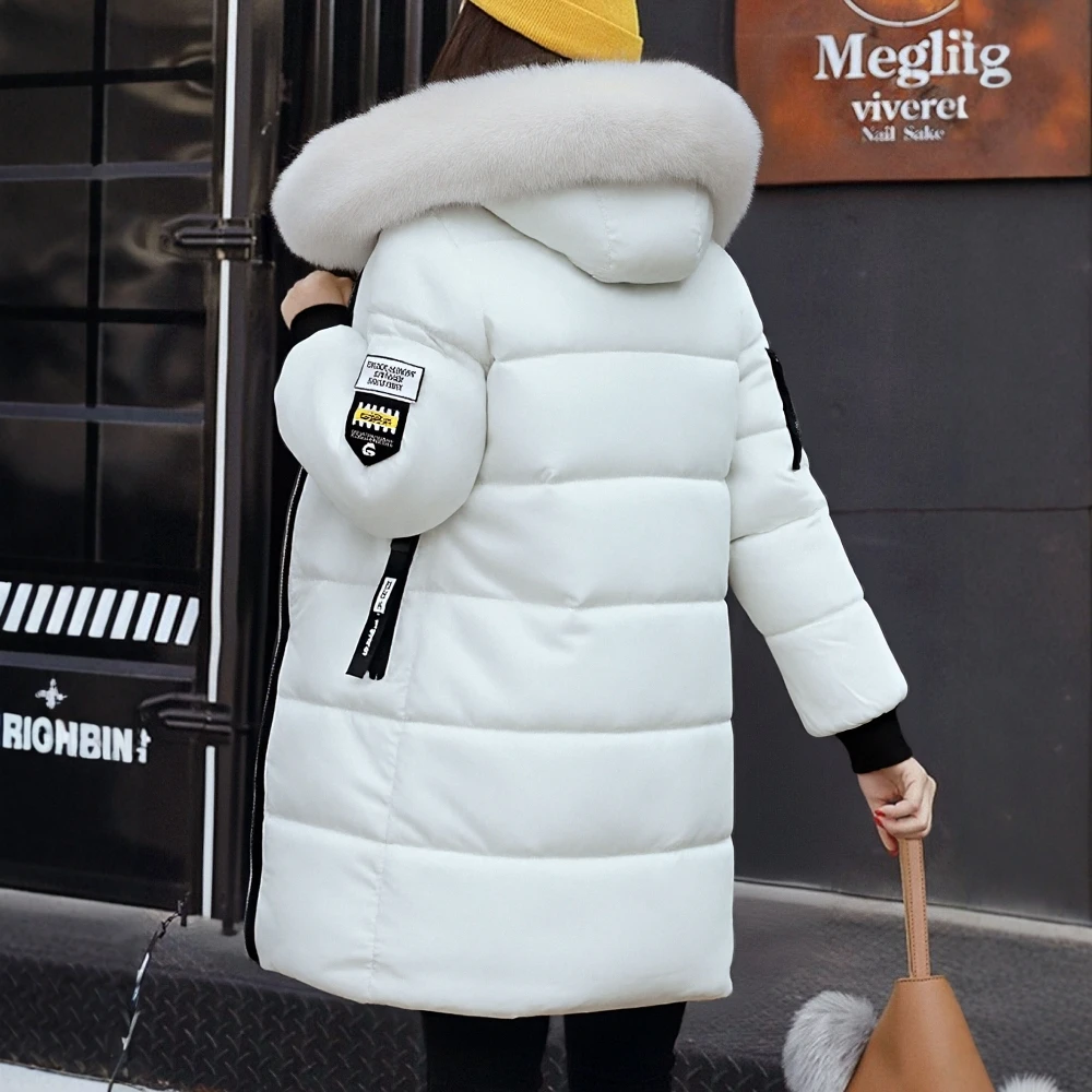 

Women's Long Hooded Coat Autumn Winter Minimalism Zipper Faux Collar Solid Color Casual Long Sleeve Cotton Outerwear