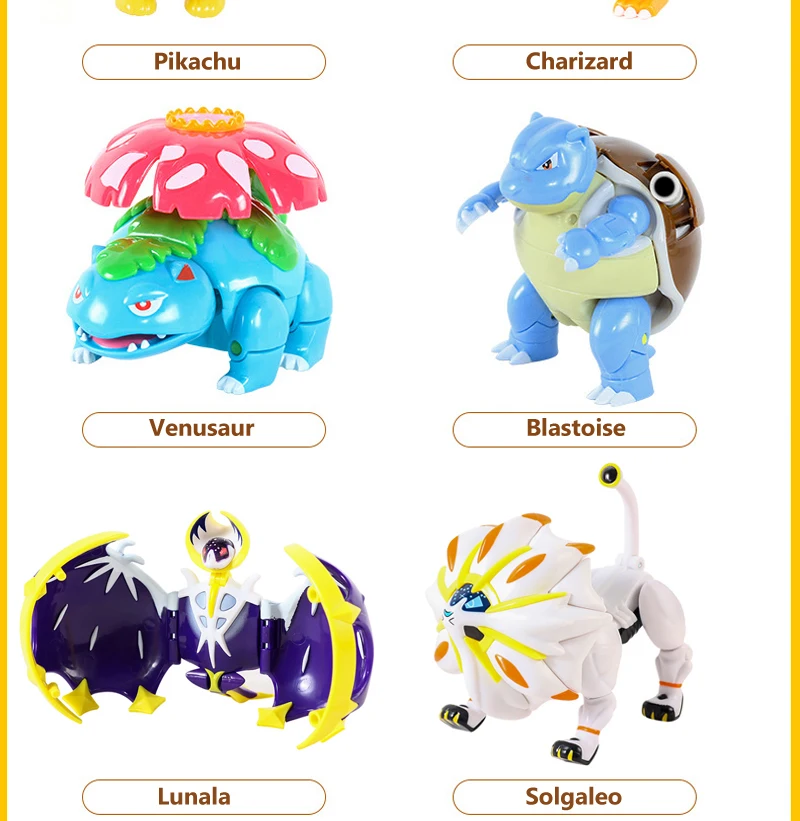 Pokemon Transform Poké Ball Pikachu Pokeball Charizard Bulbasaur Figuren Spielzeug Ornamente Mewtwo Gengar Modellpuppe Kindergeschenke – Detail 5