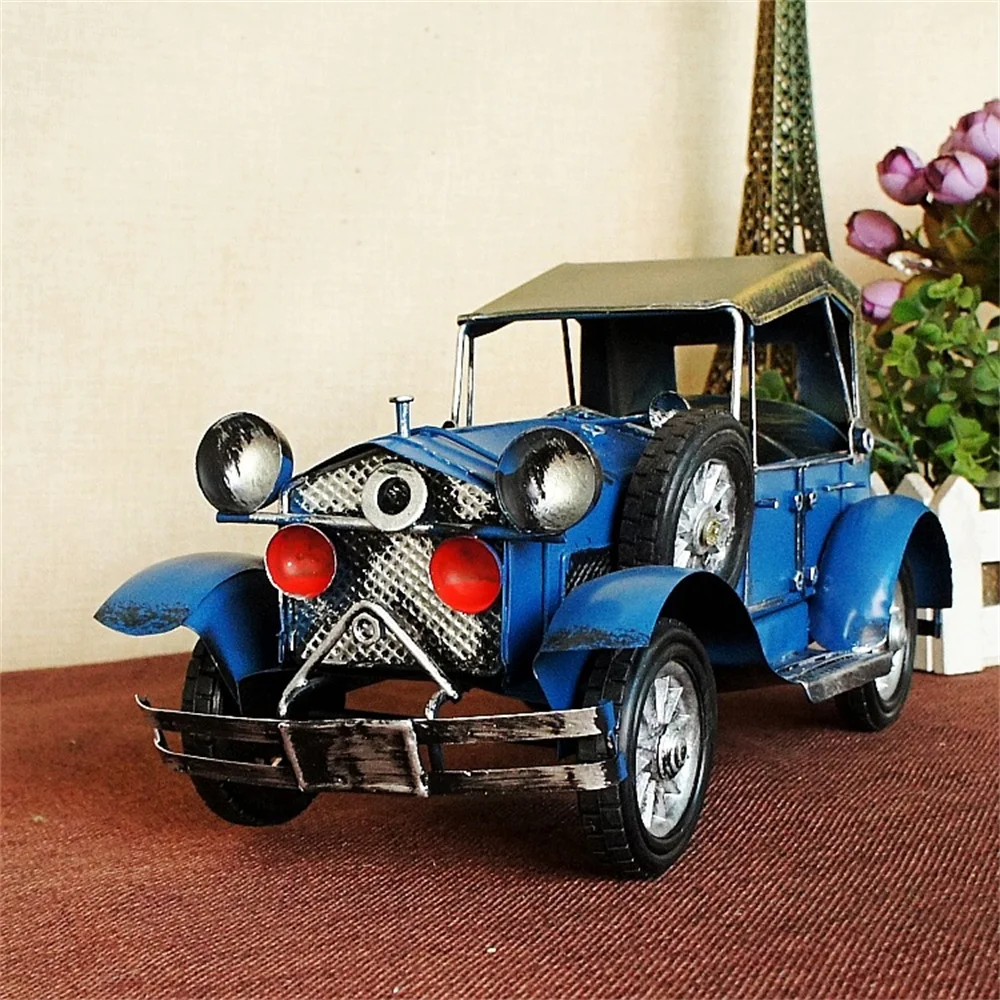 

Retro Wrought Iron Car Classic Car Motorcycle Simulation Model Ornaments Desktop TV Cabinet Wine Cabinet Decoration Crafts