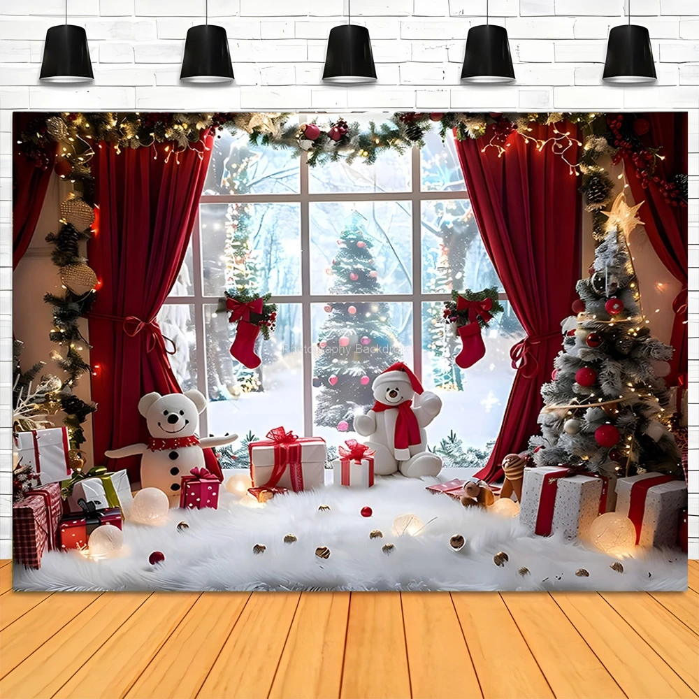 Merry Christmas Day Gift Photography Backdrops Props Indoor Decoration Winter Wonderful Xmas Eve New Year Background RD-11