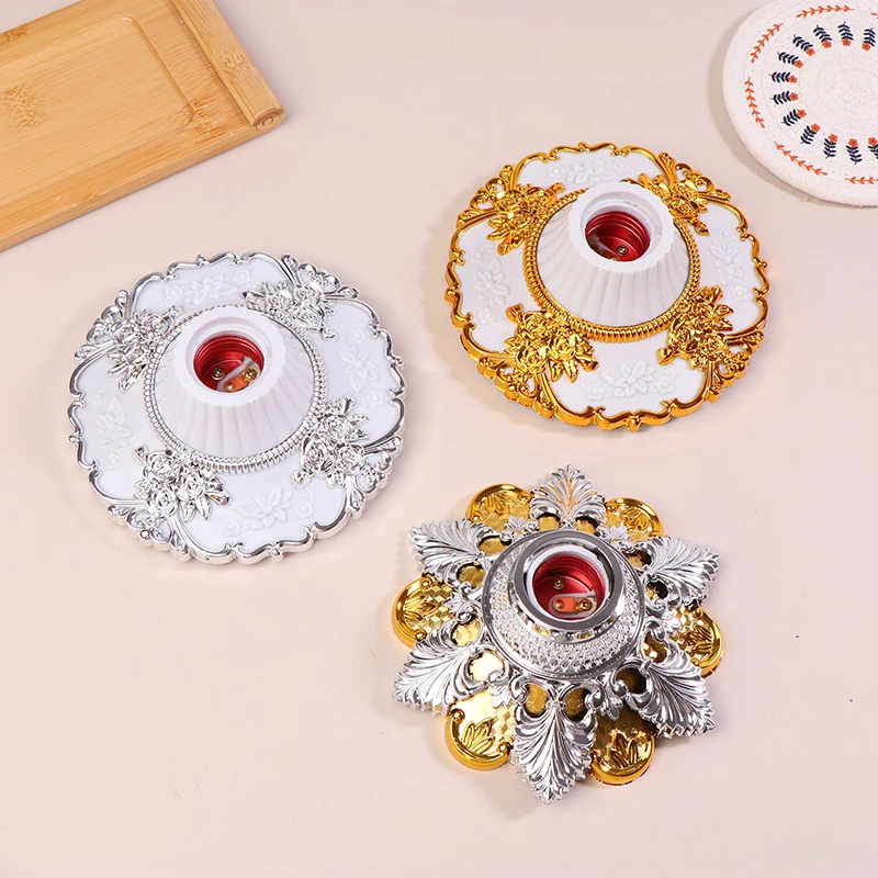 1pc E27 Colored Pendant Lamp Holders Round Screw Fixed Base Socket Lamp Bulb Fixing Base Stand Light Bulb Holder