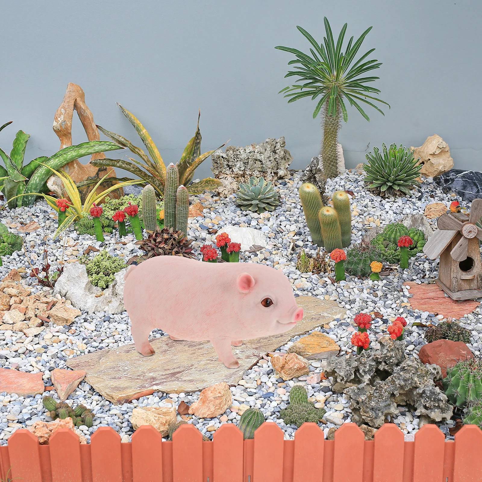 

1Pair Pig Decor Resin Mini Pigs Ornament Realistic Cute Pig Sculpture Outdoor Home Party Holiday Decoration