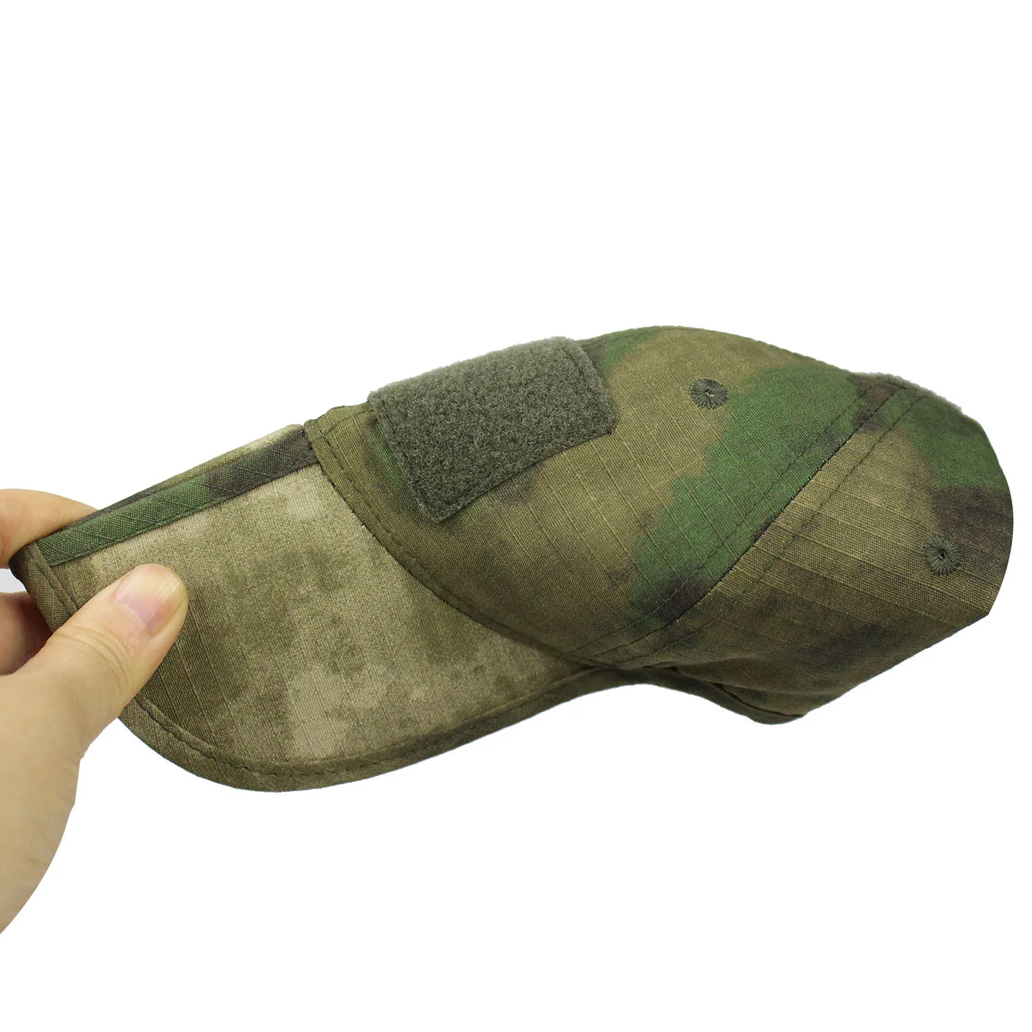 Outdoor Foldable Tactical Cap for Men, Camo Baseball Hat, Sun Protection Fishing Visor Cap with Velcro Patch
