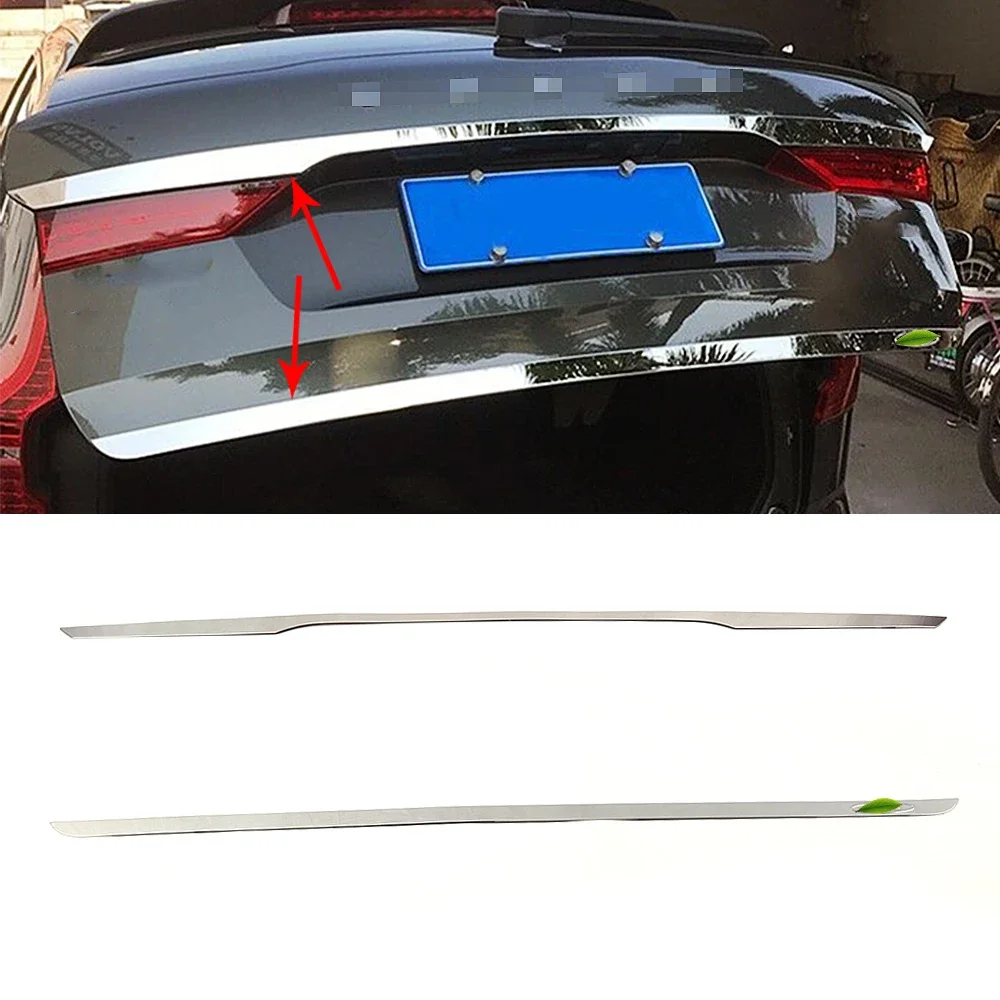 For Volvo XC60 2018-2022 Chrome Rear Trunk Tail Gate Cover Trim Molding Tailgate Door Strip Garnish Stainless Steel Styling