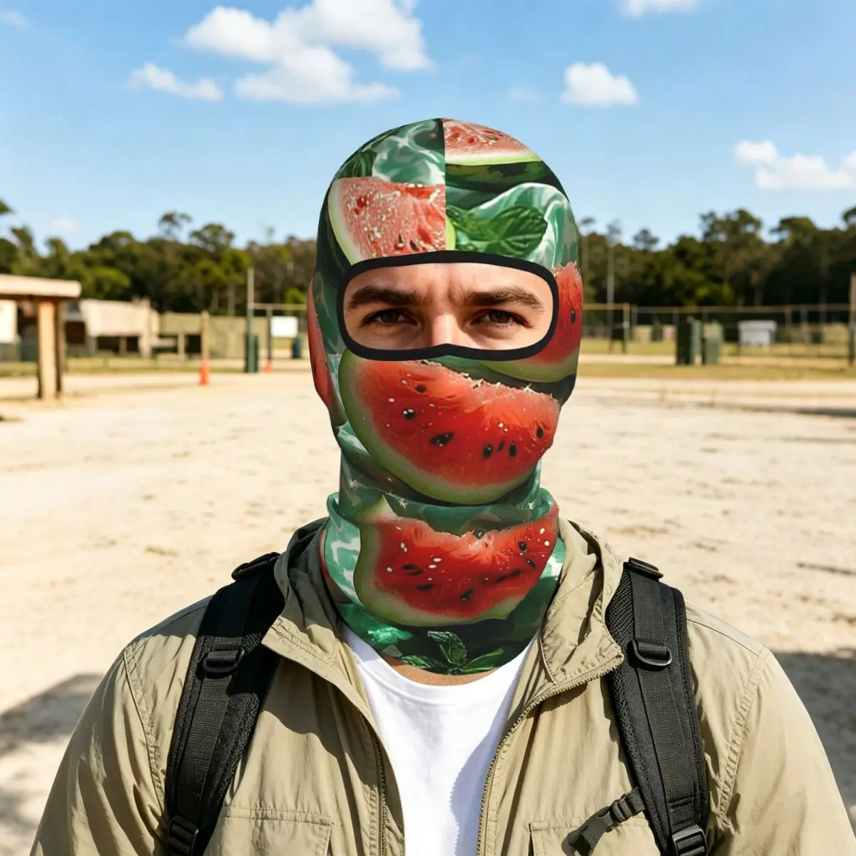Watermelon Slices Breathable Thin Balaclava Full Face Mask Sun Protection Neck Gaiter For Motorcycle Cycling Fishing Outdoor