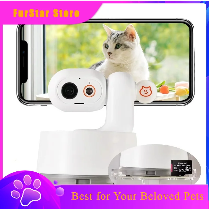 FurStar1080P HD Smart Pet Camera Auto Tracking 5G WiFi Night Vision Plastic Material AI Observation Report For Cats/Dogs Smartph