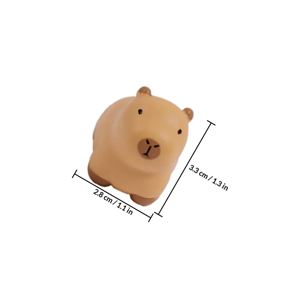 6 szt. Miniaturowe figurki mikro-kapybar, żywiczne, do dekoracji biurka, półki na książki, dekoracji domu, upominki na przyjęcia z kapybarami, ozdoby ogrodowe, mini