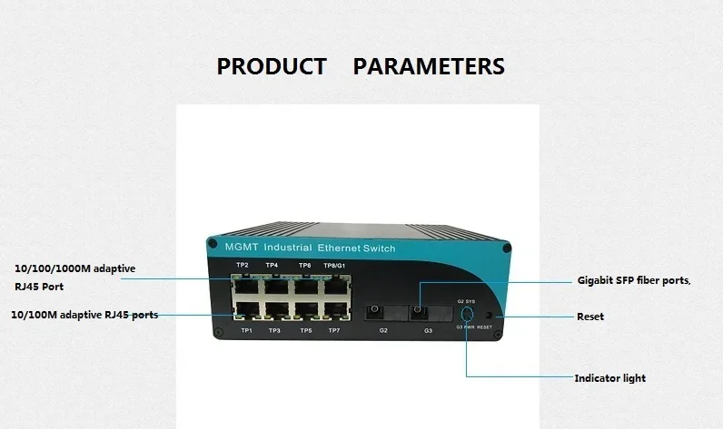 Industrial Network Management Ethernet Switch Industrial Ethernet Switch KNPS-8-FB2