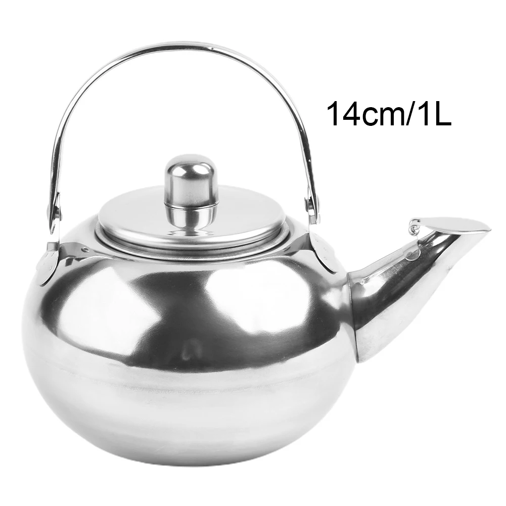 Brand New High Quality Teapot Stainless Steel Linglong Silver Strainer Kettle Tea Pot Thick Whistling Home Kitchen