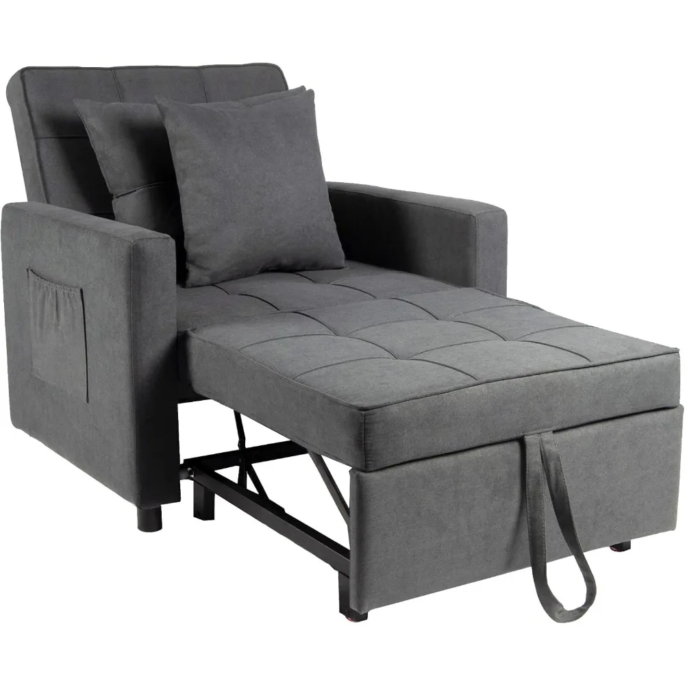 Polar Aurora Sofa Bed Chair 3-in-1 Convertible, Lounger Sleeper, Single Recliner for Small Space with Adjustable Backrest