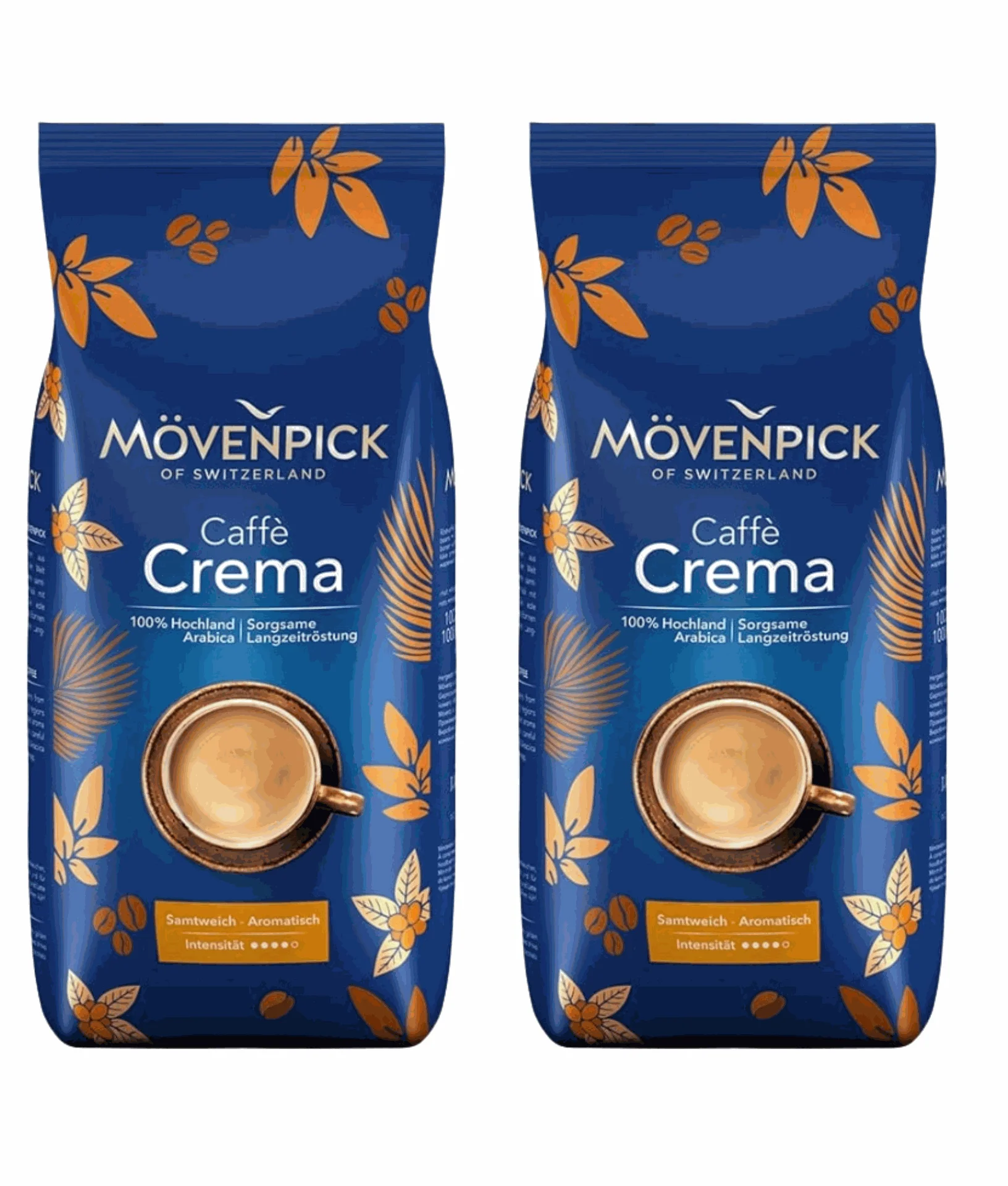 zestaw Movenpick Caffe Crema kawa ziarnista arabica intensywna 1kg x2