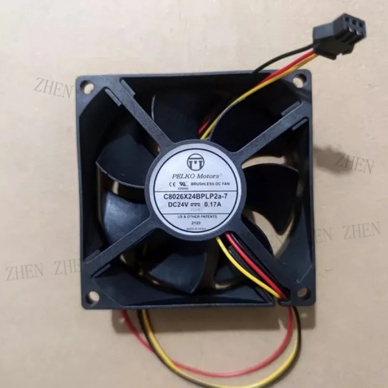 Y FOR PELKOMOTORS C8026X24BPLP2a-7 8025 DC24V 0.17A 8CM 3-Pin Inverter Cooling Fan