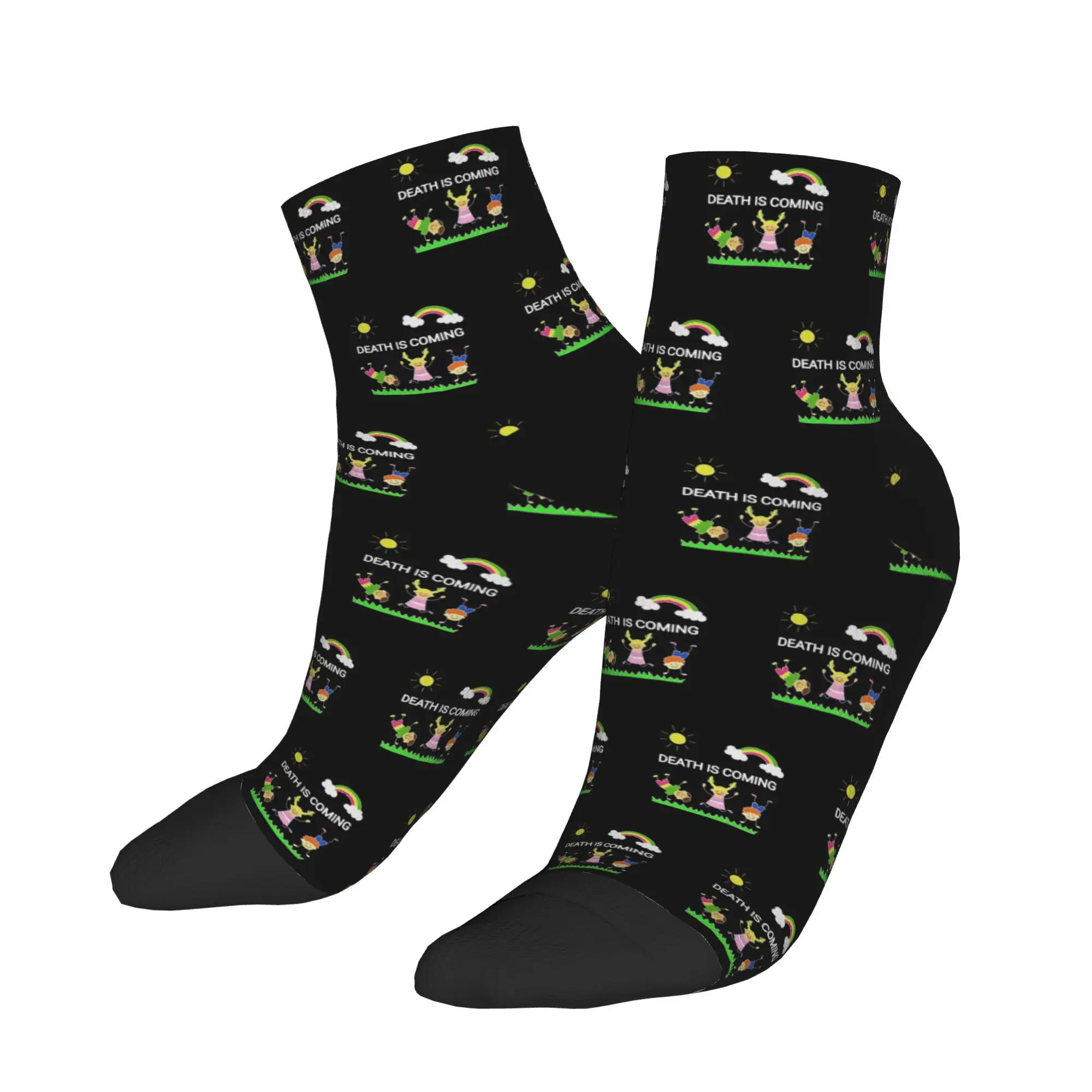 

Women Men Casual Socks Death Is Coming Anti Bacterial Breathable Sock Spring Funny Design Cycling Socks