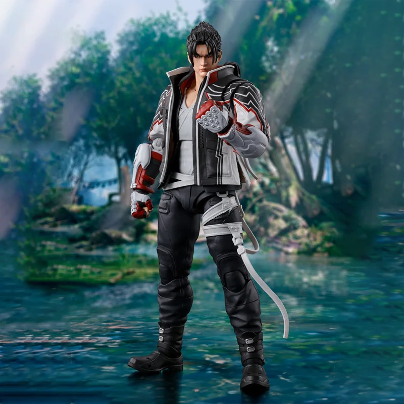 Bandai genuíno tekken 8 modelo kit anime figuras shf jin kazama anime figura de ação coleção modelo para brinquedos das crianças presentes