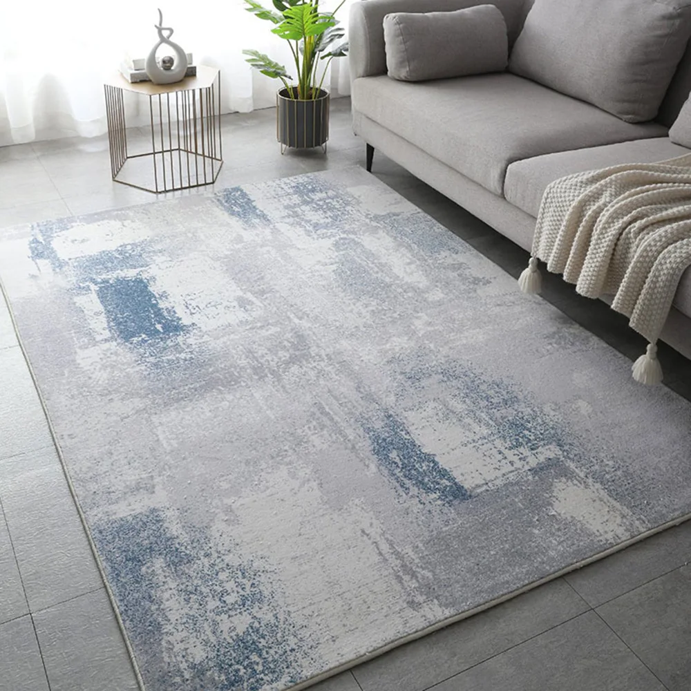 

Nordic abstract Living Room Carpet Nordic Abstract Blue Sofa Tea Table Area Rug Carpet Bedroom Modern Simple Bedside Floor Mat
