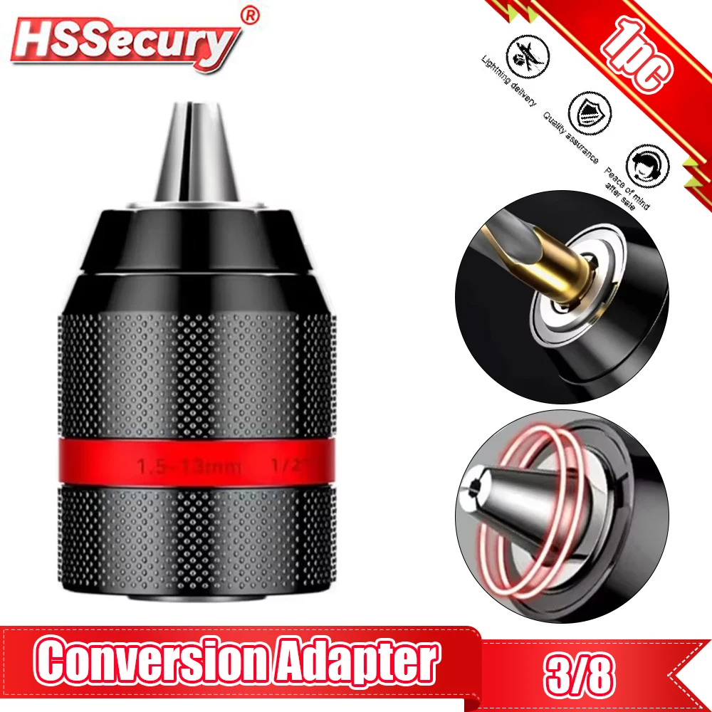 

Keyless Drill Chuck Quick Change Conversion Adapter 3/8 Unf Mount 2~13mm Self-Tighten Screwdriver Drill Chucks Drill adapter