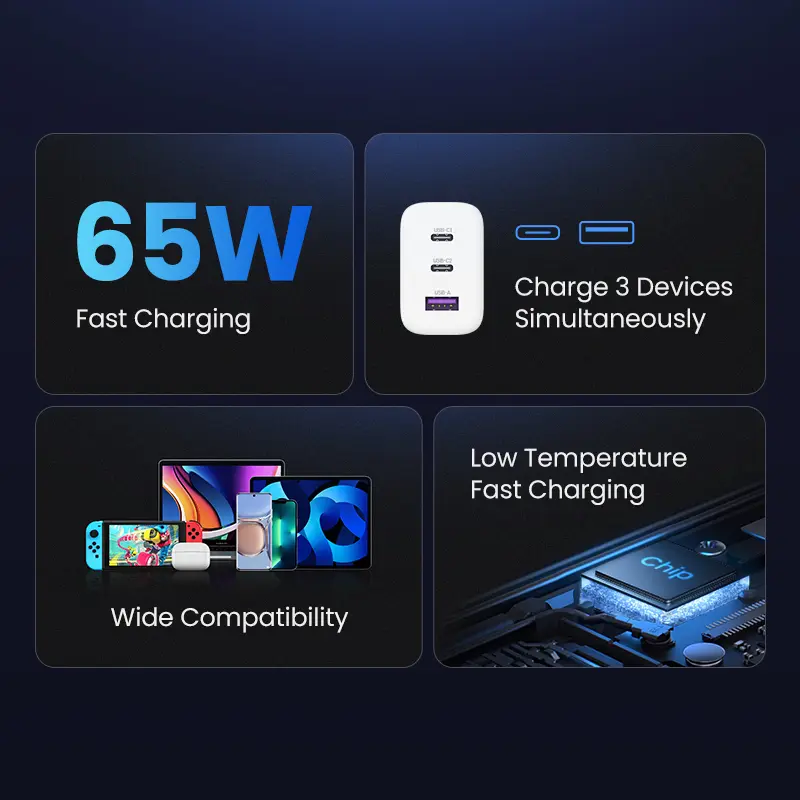 UGREEN 65W PD Charger Quick Charge 4.0 3.0 Type C PD USB Charger for iPhone 18 17 16 Pro Max Fast Charger For Laptop PD Charger - 2