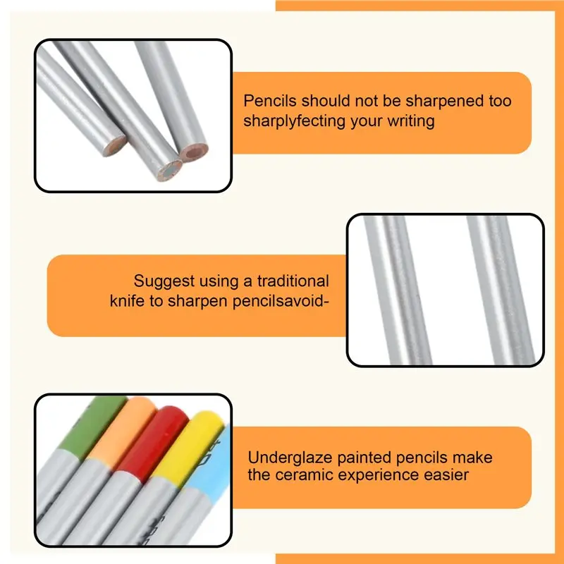 

ABKW-5Pcs Underglaze Pencils For Pottery For Decorating Fused Glass And Under Glaze Ceramics