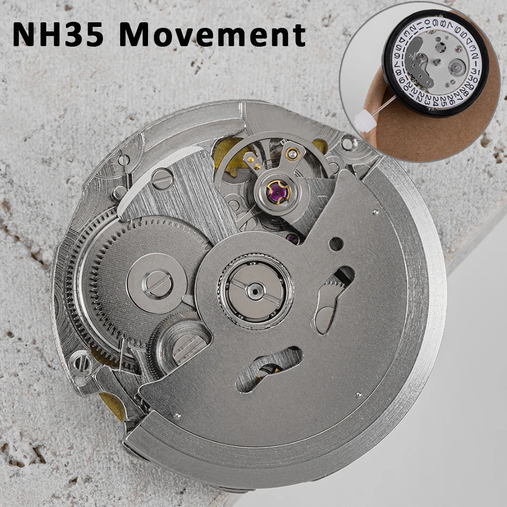 China NH35 Uhrwerk Ersatz Japanische NH35 Uhrwerke Datum Hochpräzises Automatisches Mechanisches Uhrwerk NH35A 3'o 3.8 Uhr