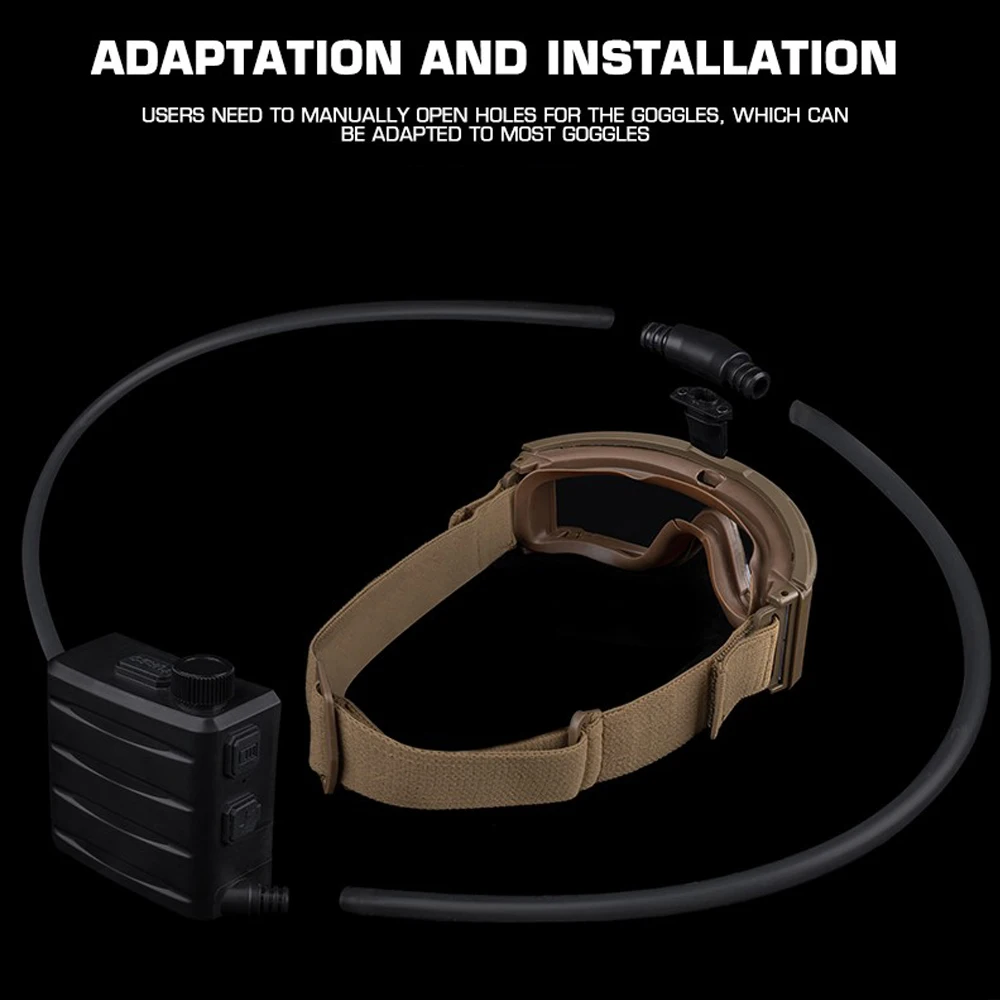 Gafas tácticas desempañador ventilador antiniebla Kit para tiro Airsoft Motocross montañismo gafas de protección máscara de esquí