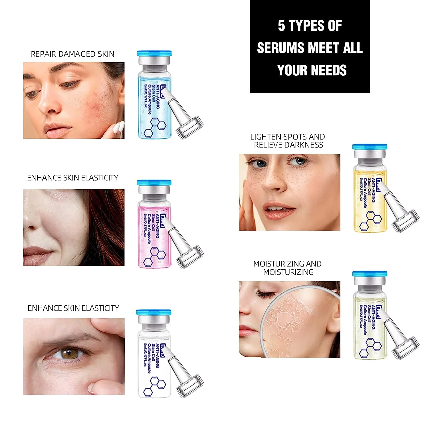 Bb Booster Starter Kit Vitamin C Hyaluron säure Anti-Falten-Haut behandlung Spa aufhellende Flüssigkeiten für die Gesichts reparatur Hautpflege