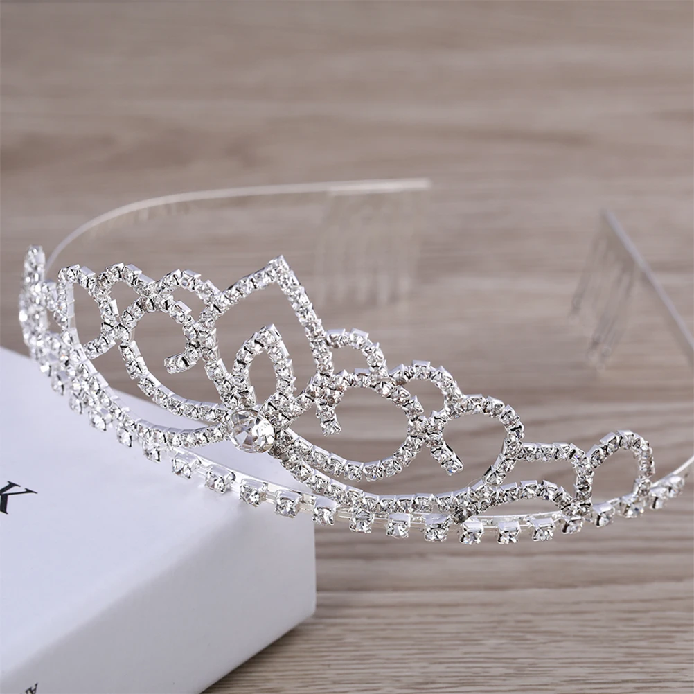 

Rhinestone Crown Headband Flexible Durable Bride Tiara Prom Flash Diamond Headdress Wedding Party Accessories Charm