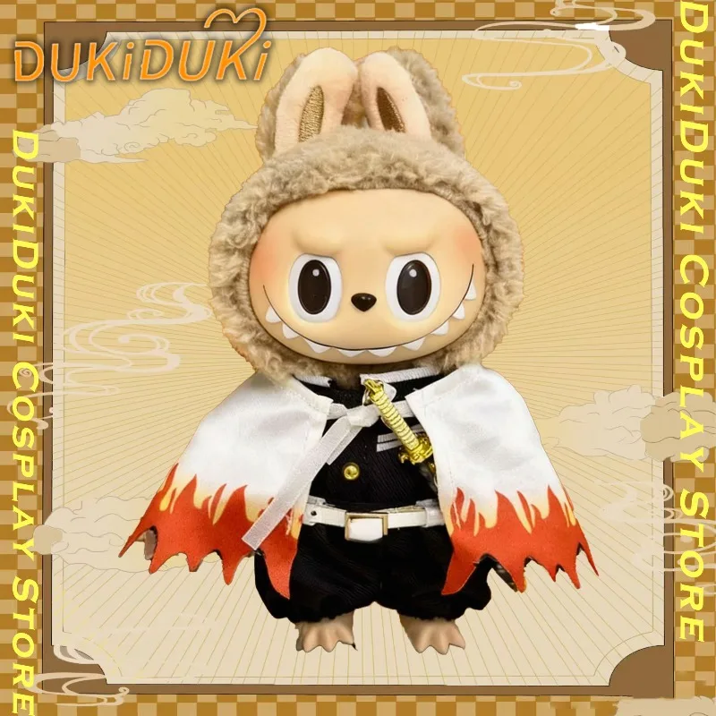 

Anime Rengoku Ghost Slayer Doll Clothes for Labubu Cartoon Kyojuro Rengoku Costume Set Mini Doll Clothing Demon Accessories Gift