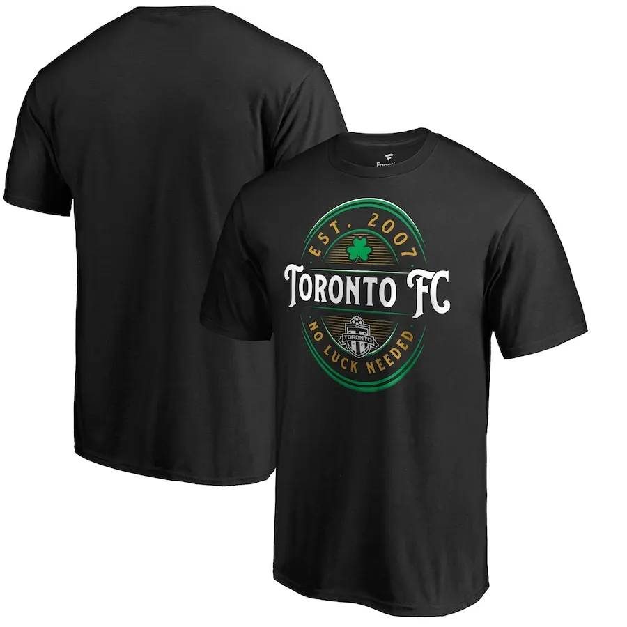 Summer Quick Dry Sports Fitness Short Sleeve Football Shirt for Both Men and Women Toronto FC Forever Lucky T-Shirt - Black