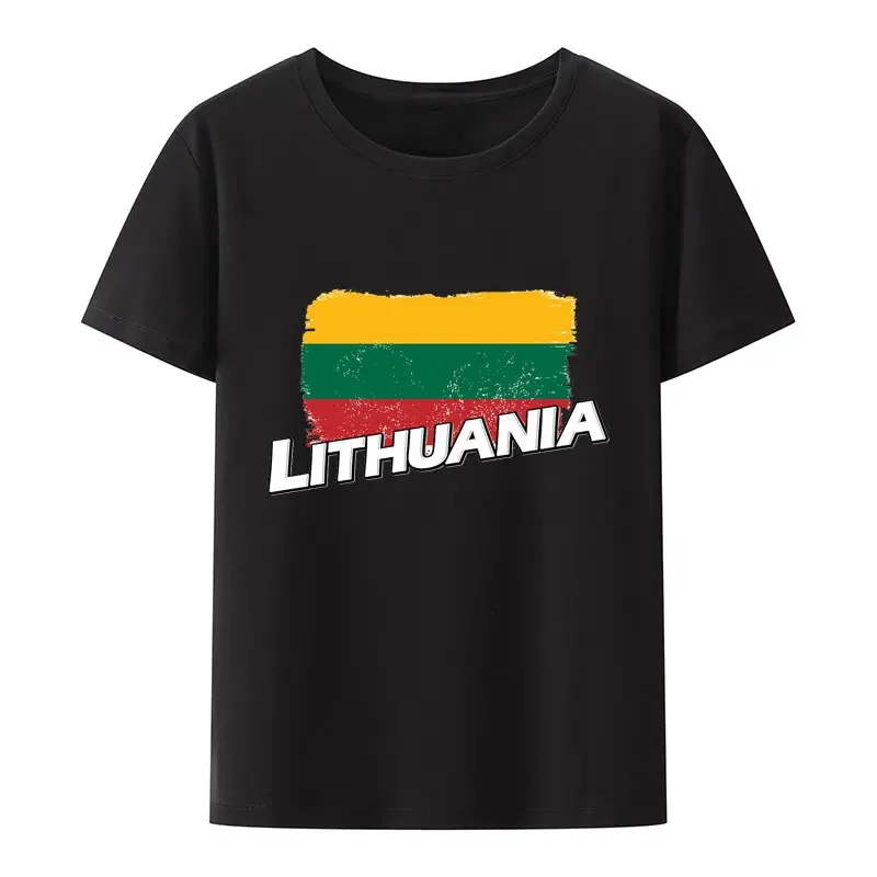 Lithuanian Flag Modal Print Tee Women Men Street Fashion Graphic T Shirts Unisex Comfortable Breathable Cool Casual Camisetas